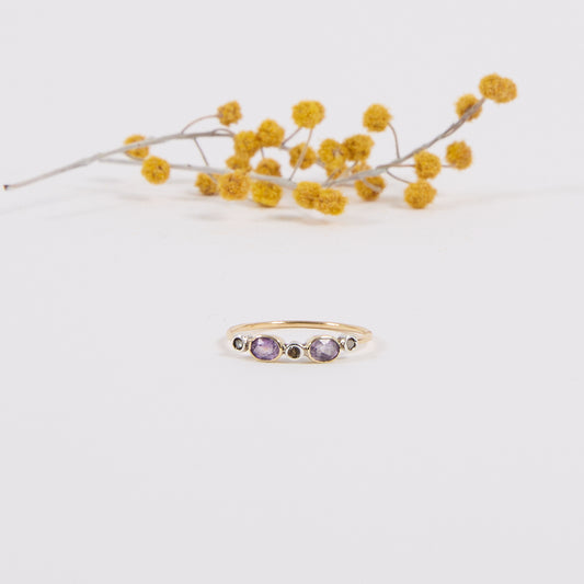 OH HILDA. 14K - Diamant - Amethyst