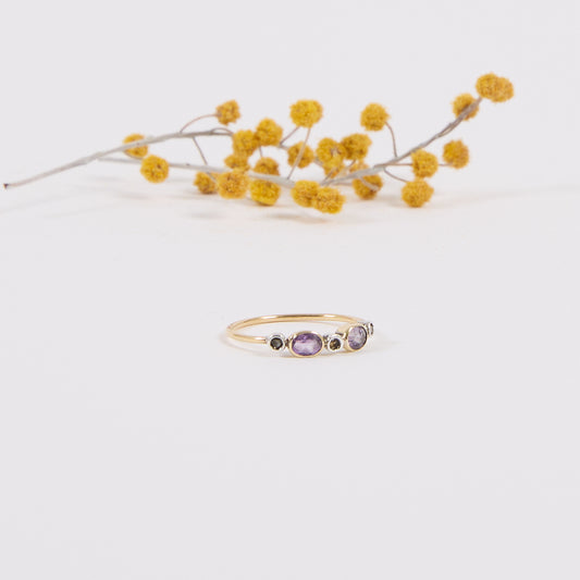 OH HILDA. 14K - Diamant - Amethyst